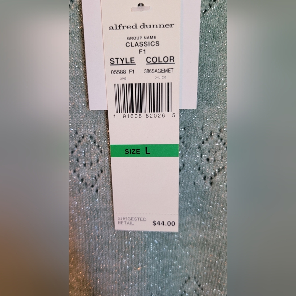NWT Alfred Dunner Sweater with Scallop Neckline Size L - Picture 8 of 8